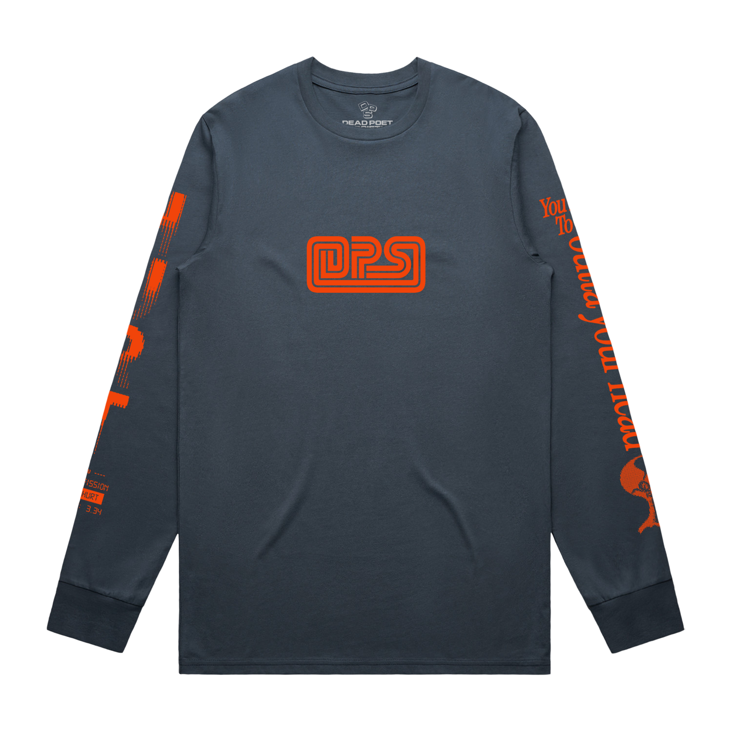 Hurt / Long Sleeve T-shirt - Petrol Blue