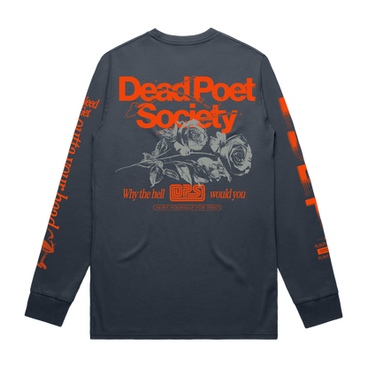 Hurt / Long Sleeve T-shirt - Petrol Blue