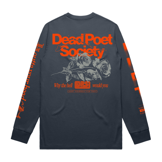 Hurt / Long Sleeve T-shirt - Petrol Blue